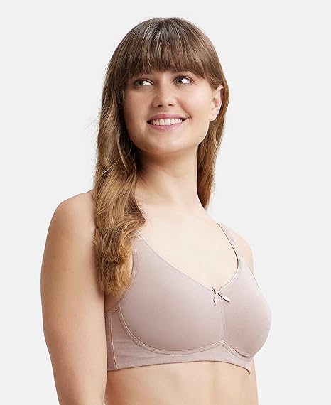 Jockey FE41 Women’s Wirefree Cotton Everyday Bra – Full Coverage with Concealed Shaper Panel